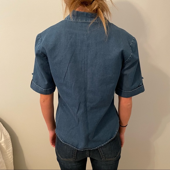 Talbots’s Button Down Short Sleeve Blue Shirt Size - Petite - Picture 2 of 5